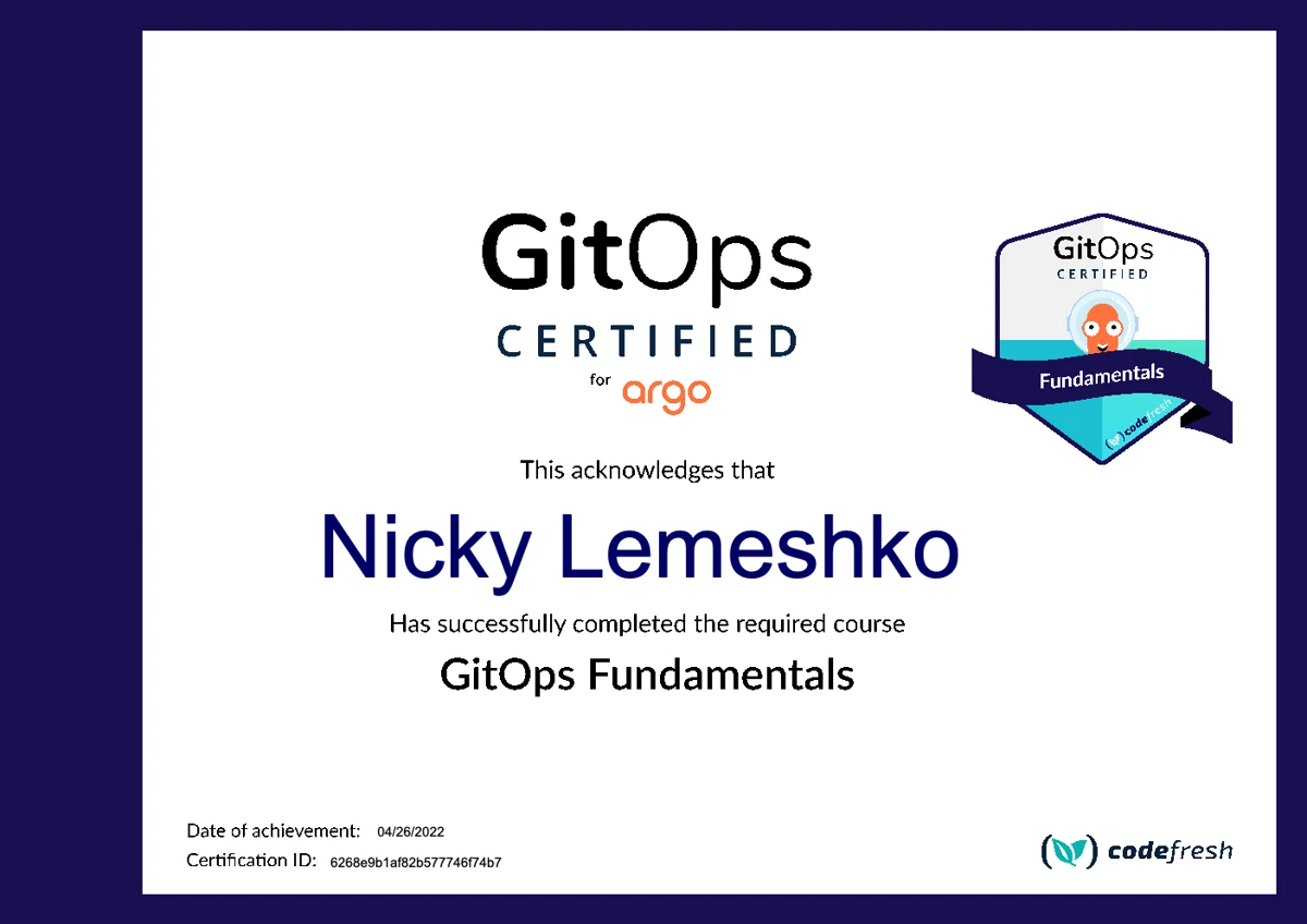 GitOps Fundamentals — certificate